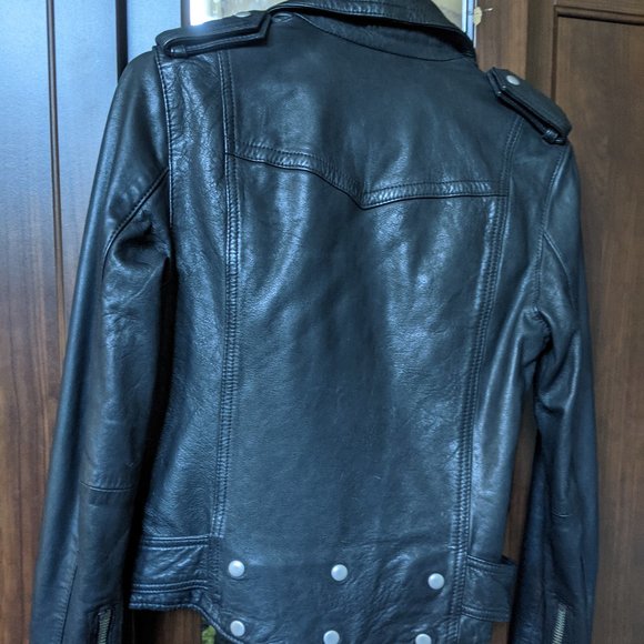 All Saints Gidley Leather Biker Jacket - Picture 4 of 10